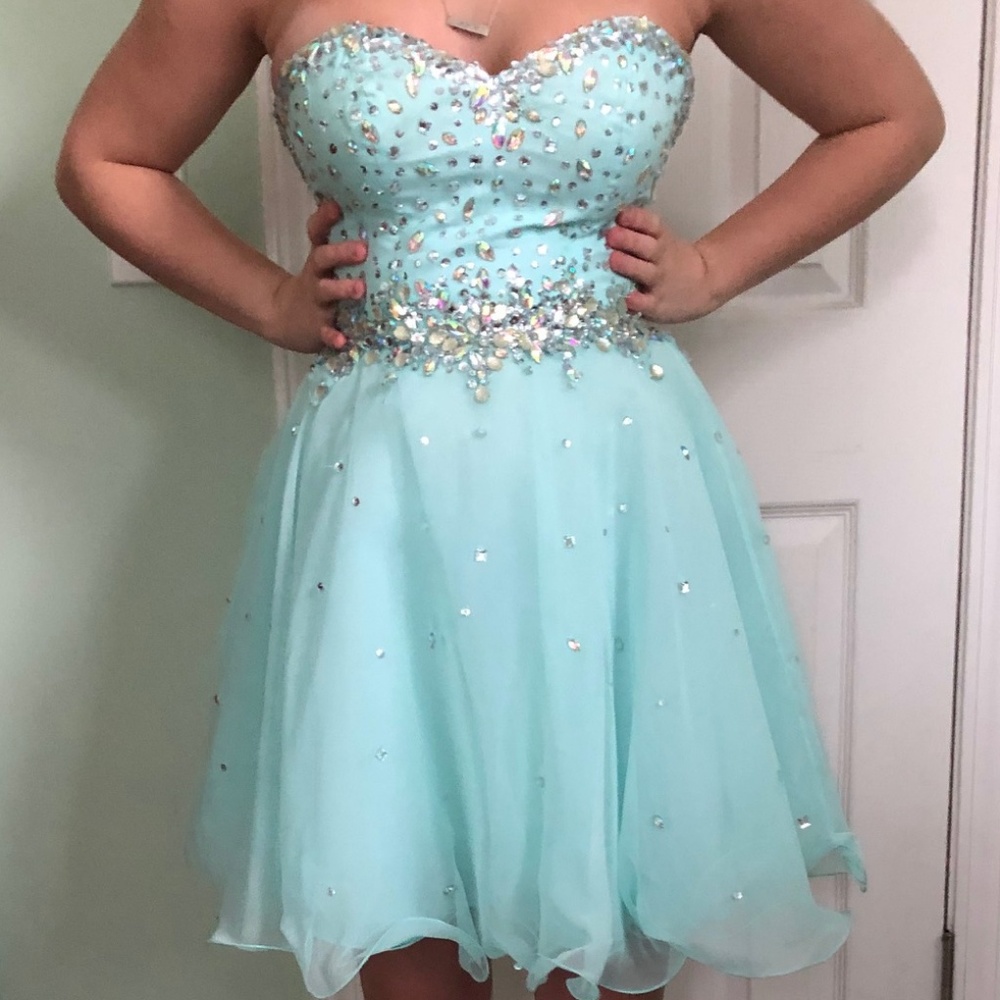 Teal homecoming/prom dress